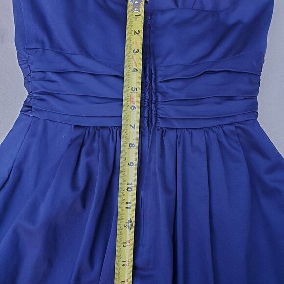 Navy blue strapless bridesmaid dress mini - Picture 9 of 11